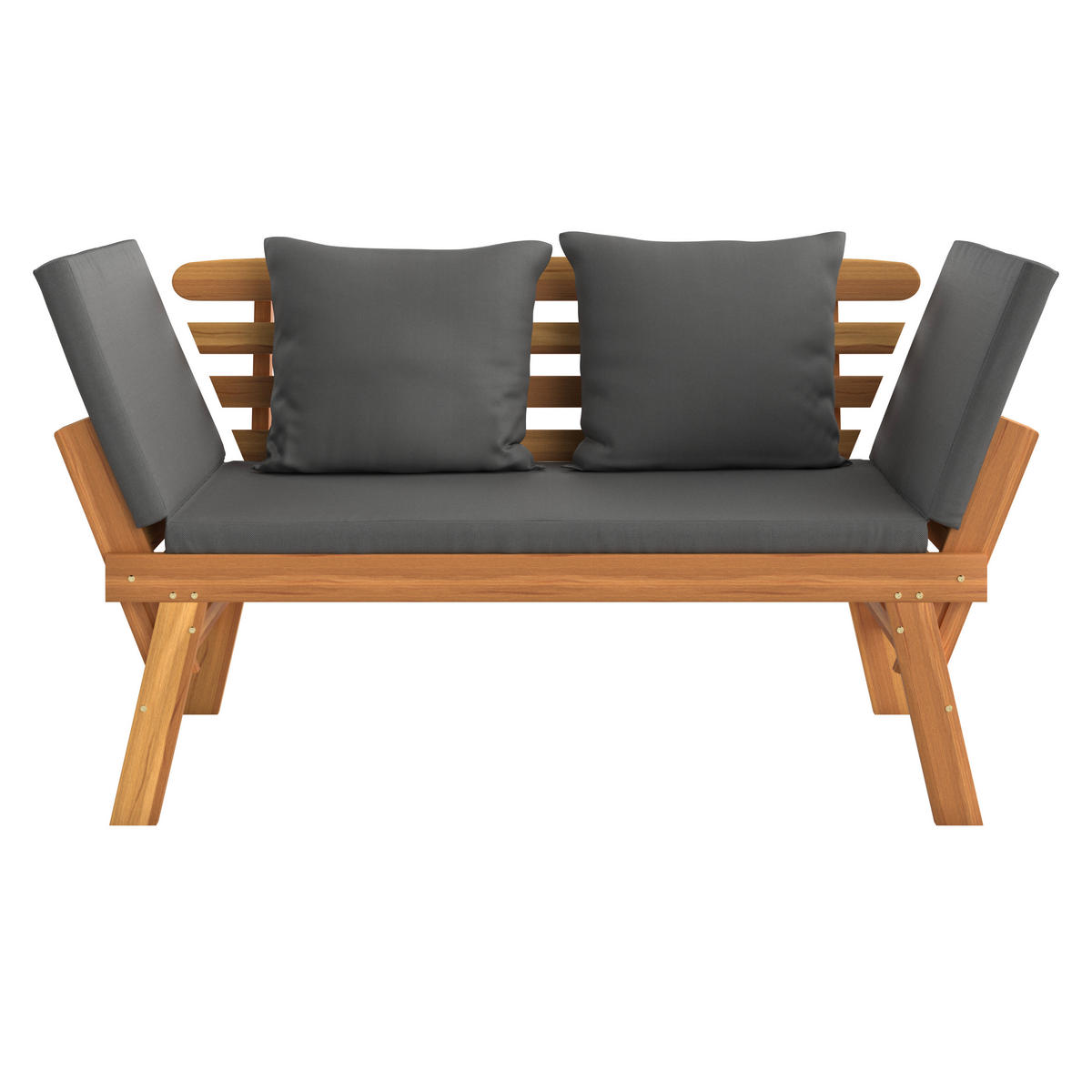 GARTENBANK 198/78/68 cm  in Grau, Akaziefarben  - Akaziefarben/Grau, Basics, Holz/Textil (198/78/68cm) - Ambia Garden