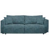 SCHLAFSOFA Velours Pastellblau  - Pastellblau/Schwarz, Design, Kunststoff/Textil (250/92/105cm) - Carryhome