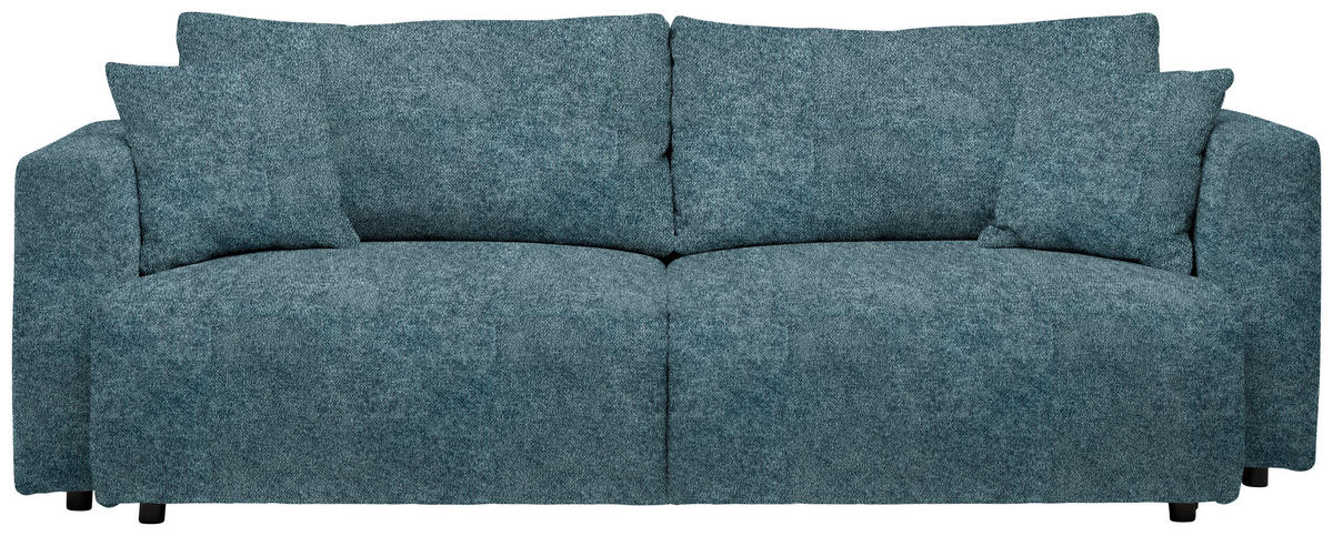 SCHLAFSOFA in Velours Pastellblau  - Pastellblau/Schwarz, Design, Kunststoff/Textil (250/92/105cm) - Carryhome