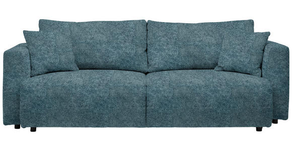 SCHLAFSOFA in Velours Pastellblau  - Pastellblau/Schwarz, Design, Kunststoff/Textil (250/92/105cm) - Carryhome