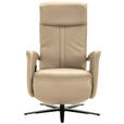 RELAXSESSEL in Leder Beige  - Beige/Schwarz, Design, Leder/Metall (71/112/83cm) - Dieter Knoll