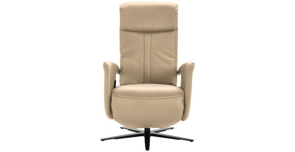RELAXSESSEL in Leder Beige - Beige/Schwarz, Design, Leder/Metall (71/112/83cm) - Dieter Knoll