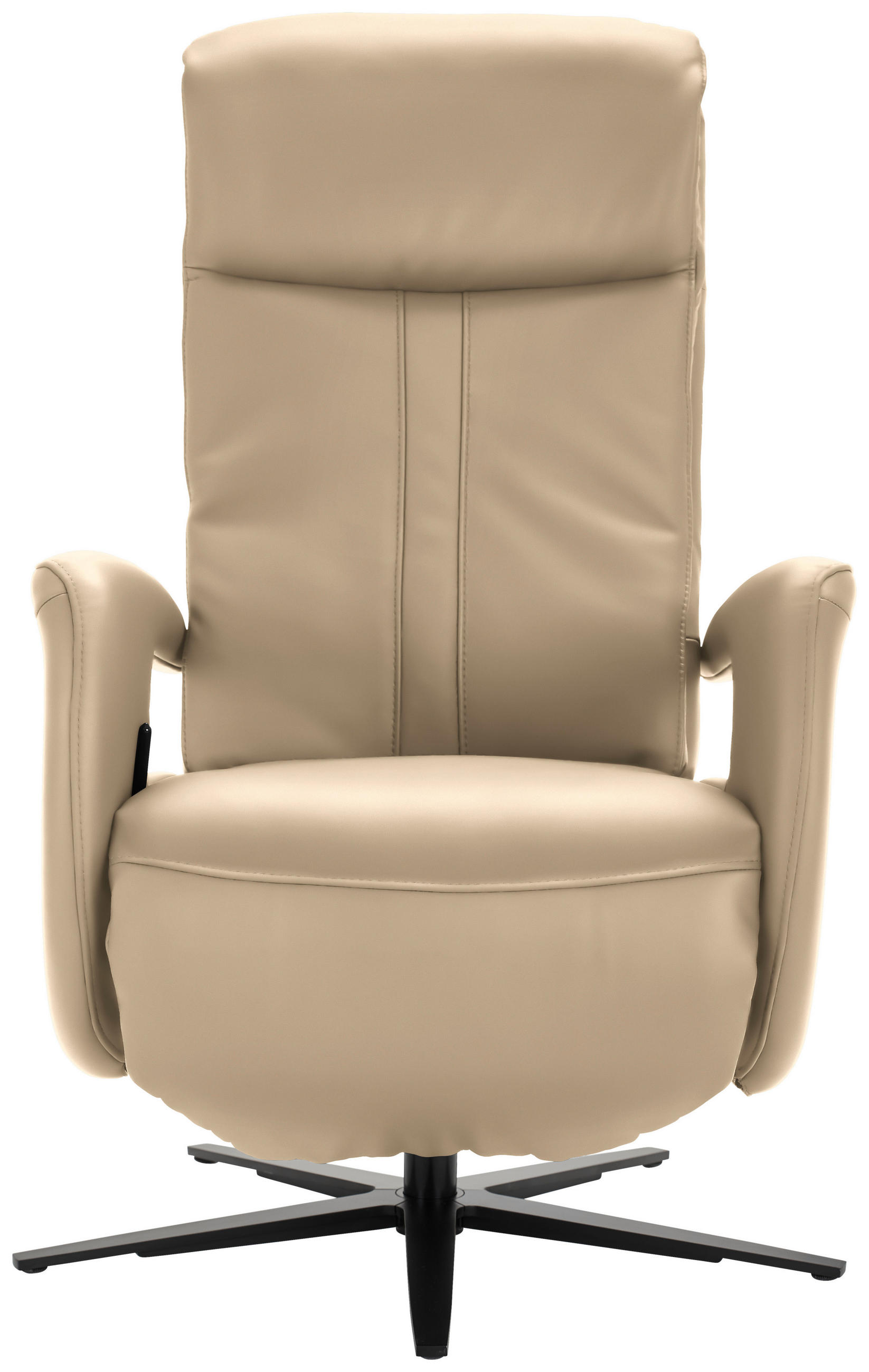 RELAXSESSEL in Leder Beige  - Beige/Schwarz, Design, Leder/Metall (71/112/83cm) - Dieter Knoll