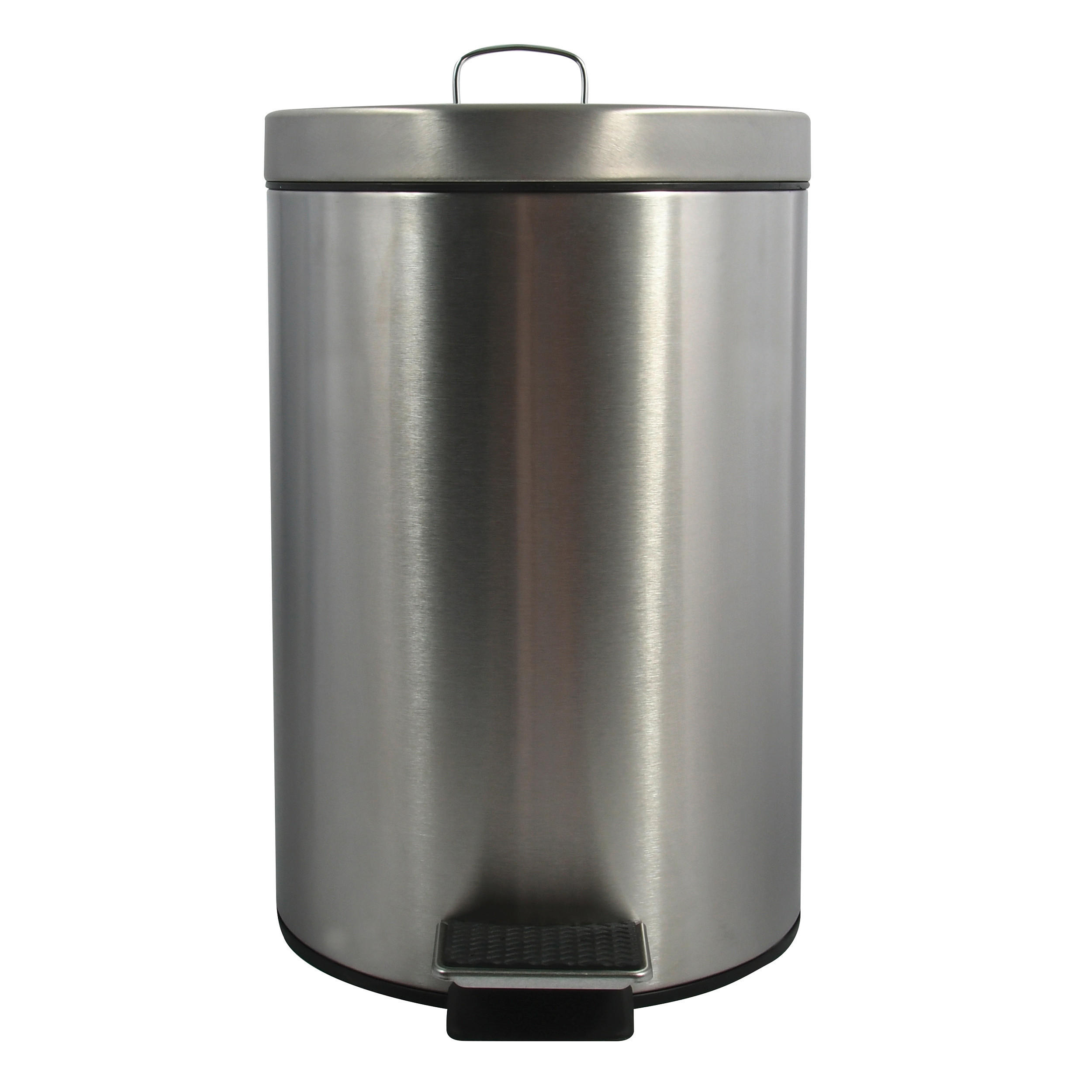 TRETEIMER 12 l  Metall  - Edelstahlfarben/Schwarz, Basics, Kunststoff/Metall (25/39/25cm) - Spirella