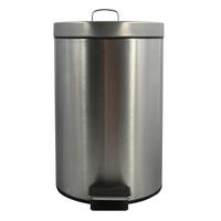 TRETEIMER 12 l  Metall  - Edelstahlfarben/Schwarz, Basics, Kunststoff/Metall (25/39/25cm) - Spirella