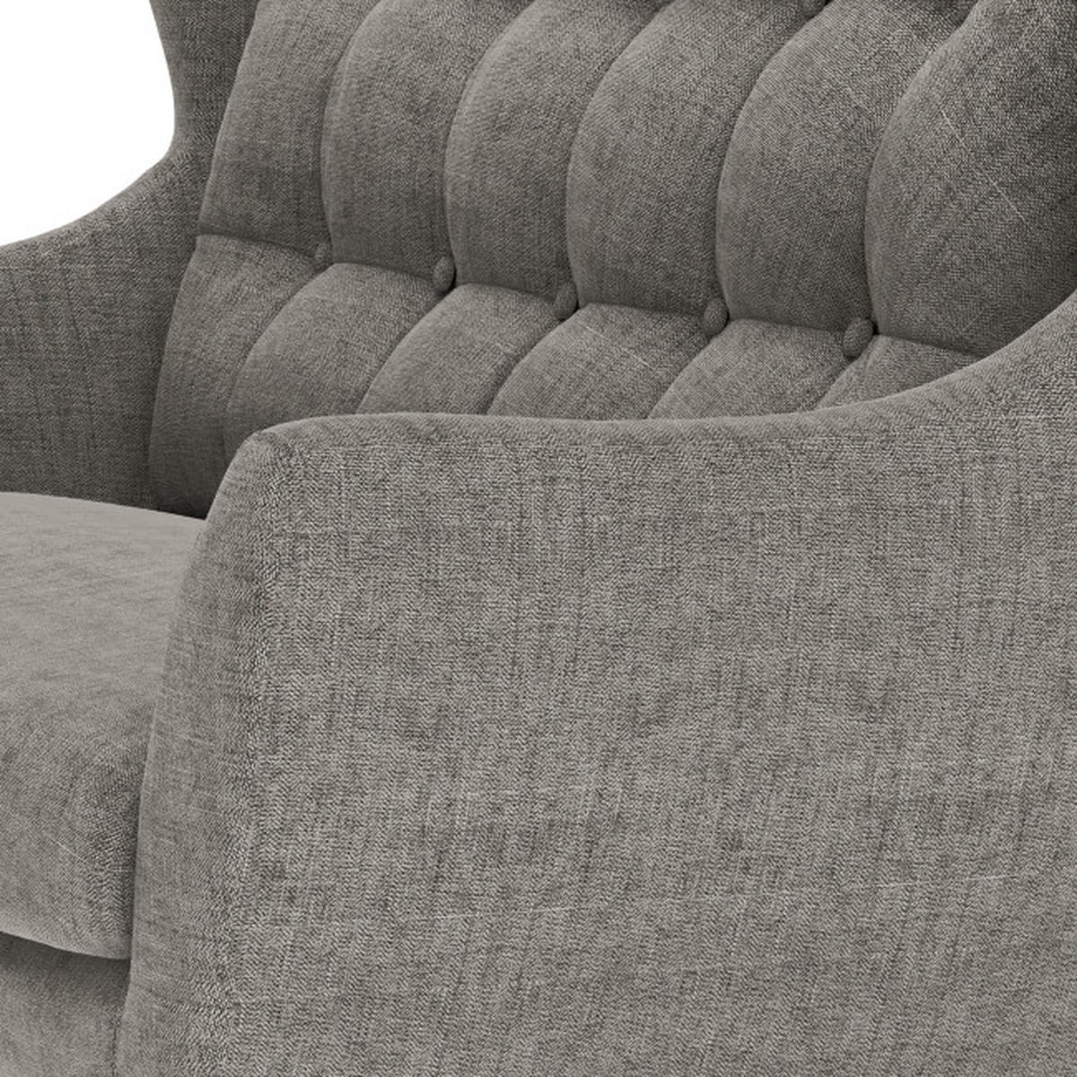 2-SITZER-SOFA in Webstoff Dunkelgrau  - Eichefarben/Dunkelgrau, Konventionell, Holz/Textil (144/107/94cm) - Trendmanufaktur