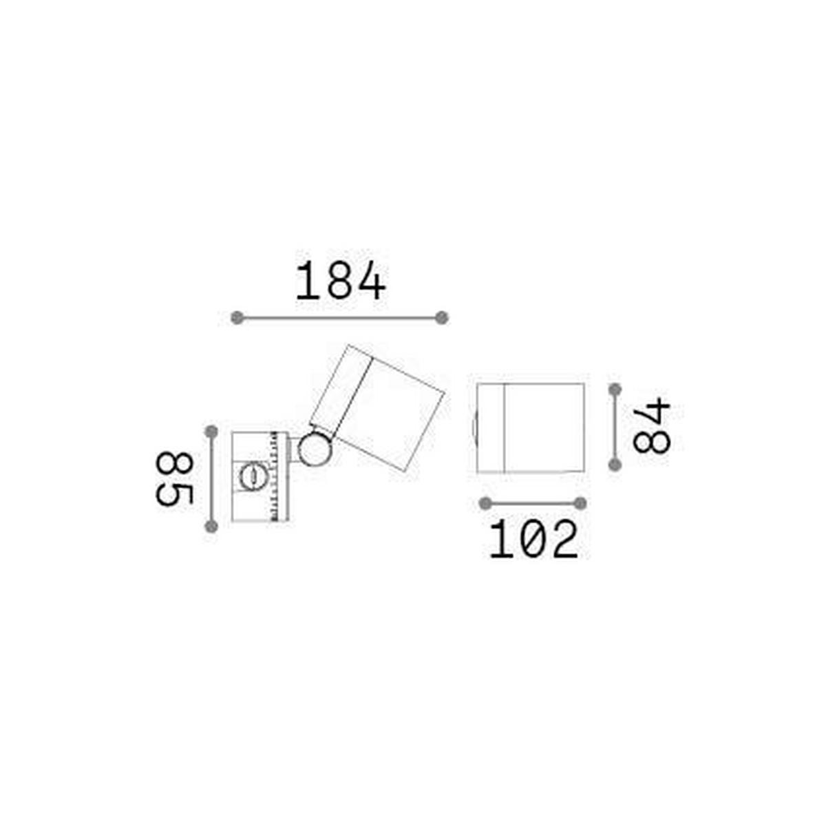 LED-WANDLEUCHTE 8,4/10,2/18,4 cm   - Schwarz, Basics, Metall (8,4/10,2/18,4cm) - Ideal Lux
