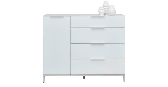 SIDEBOARD in 135/101/40 cm - Chromfarben/Weiß Hochglanz, Basics, Glas/Holzwerkstoff (135/101/40cm) - Voleo