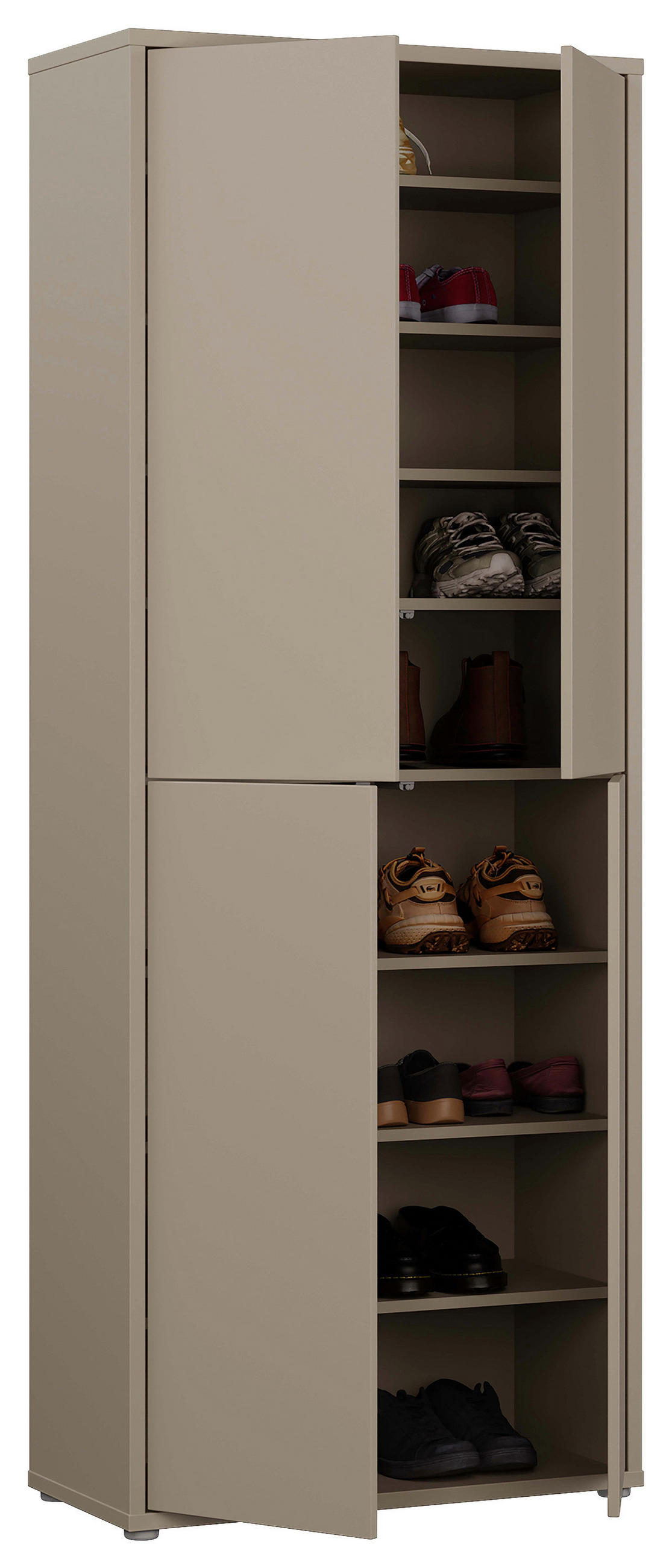 SCHUHSCHRANK Taupe  - Taupe/Grau, MODERN, Holzwerkstoff/Kunststoff (74,5/191,9/34,9cm) - Carryhome