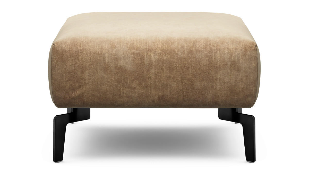 HOCKER in Textil Sandfarben  - Sandfarben/Schwarz, Design, Textil/Metall (70/70/46cm) - SENSOO