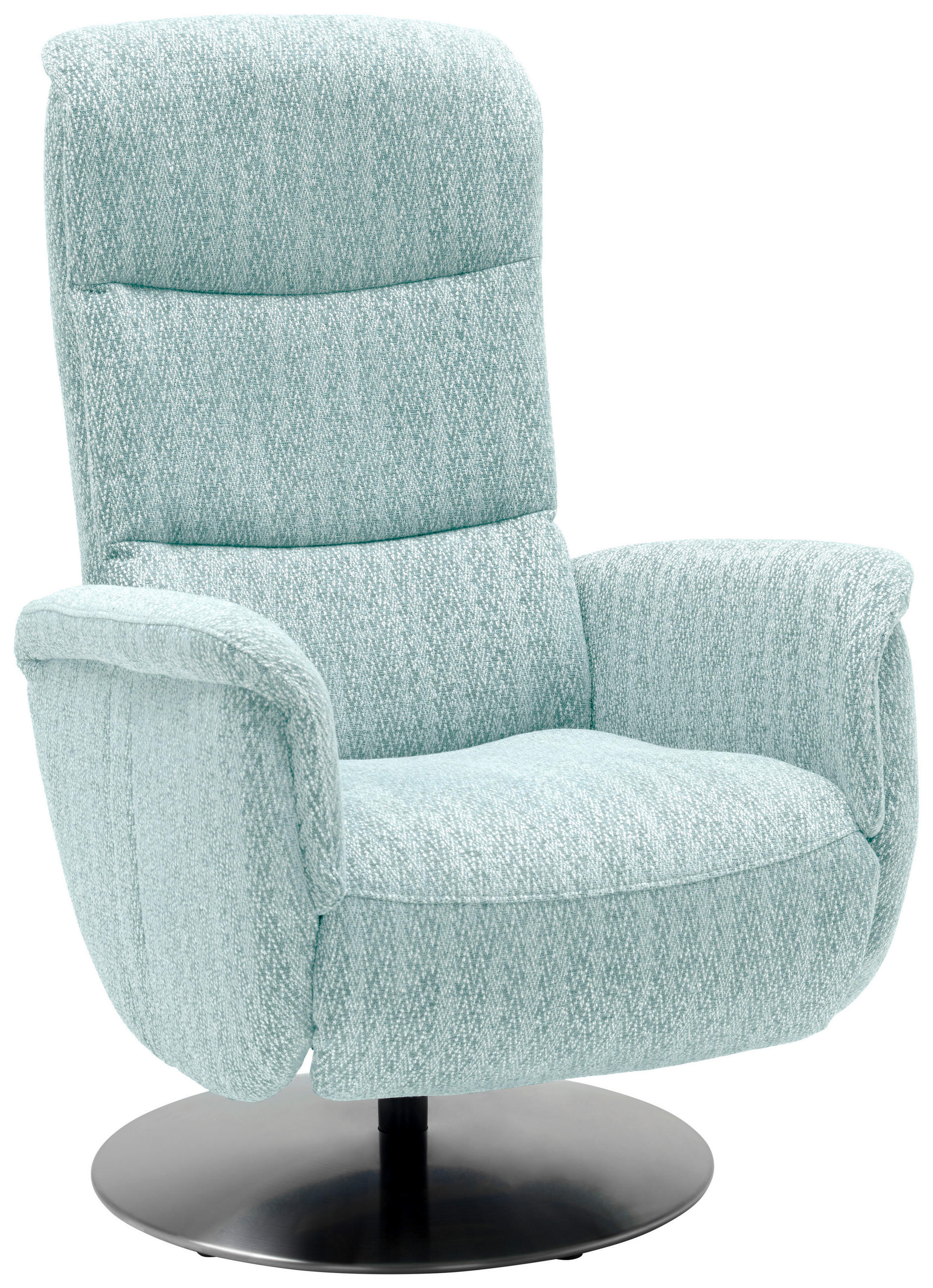 RELAXSESSEL Flachgewebe Relaxfunktion, Kopfteilverstellung, Fußteilverstellung, Rücken echt    - Edelstahlfarben/Hellblau, Design, Textil/Metall (71/112/83cm) - Dieter Knoll