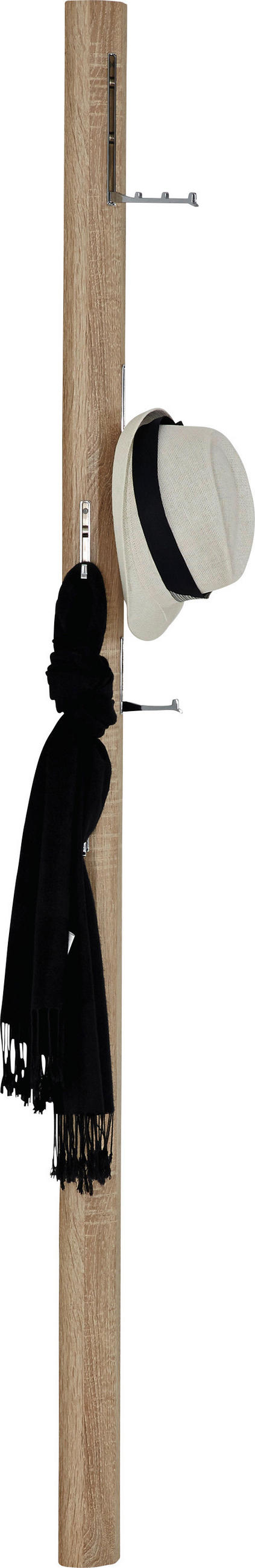 GARDEROBENPANEEL  in 8/185/4 cm  - Eichefarben, Design, Holzwerkstoff/Metall (8/185/4cm)