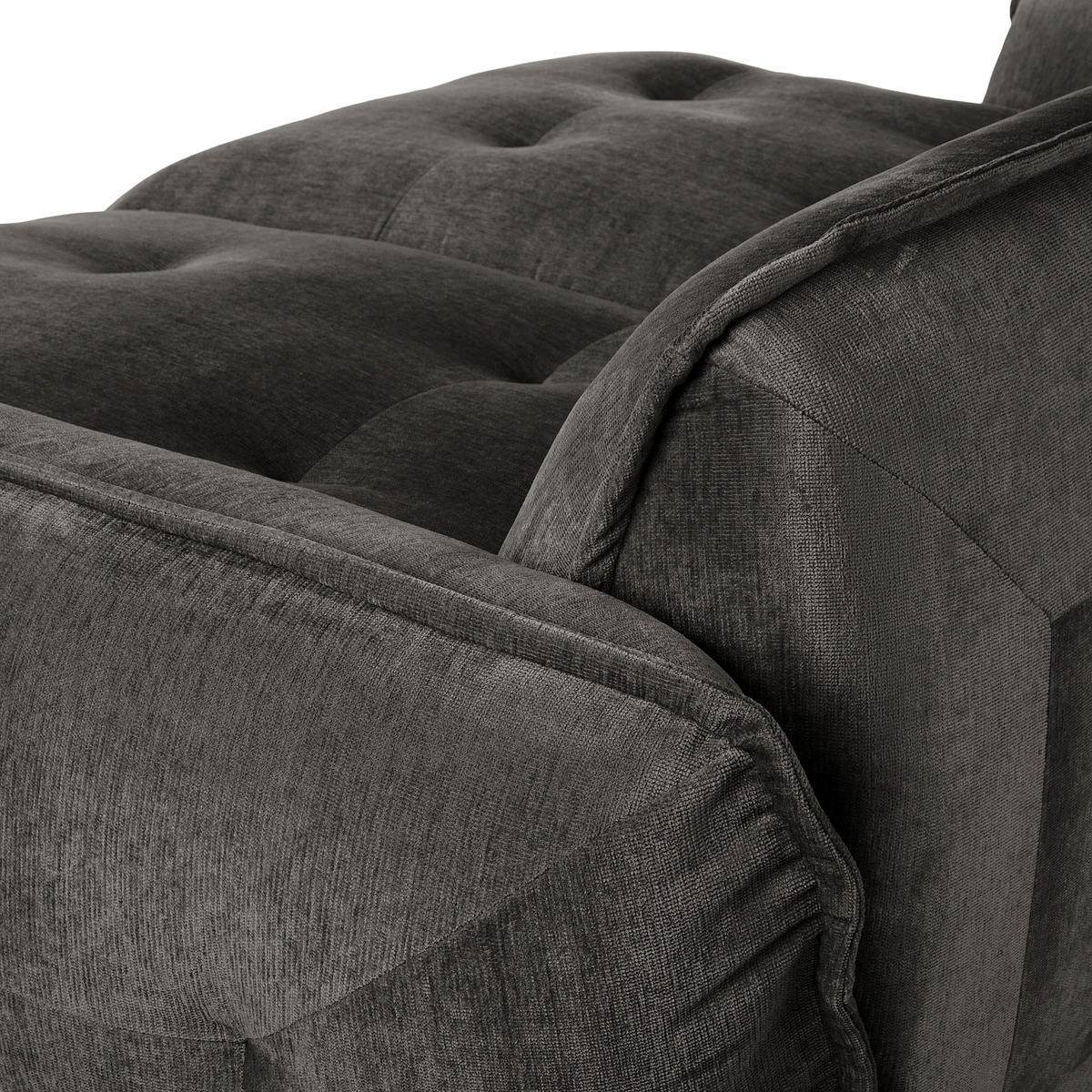 BIGSOFA in Chenille Anthrazit  - Anthrazit/Schwarz, Modern, Kunststoff/Textil (285/87/184cm) - Trendmanufaktur