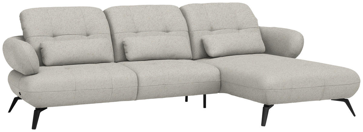 ECKSOFA Chenille Beige  - Beige/Schwarz, Design, Textil/Metall (282/189cm) - Novel
