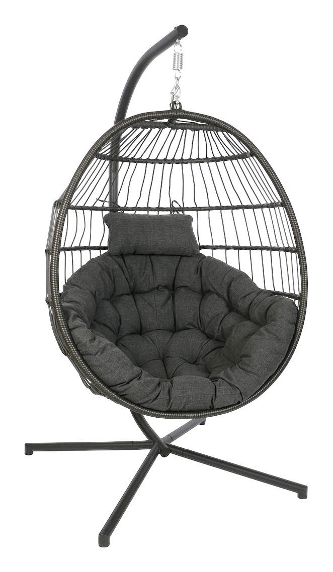 HÄNGESESSEL 106/127/68 cm  - Anthrazit/Grau, KONVENTIONELL, Kunststoff/Textil (106/127/68cm)
