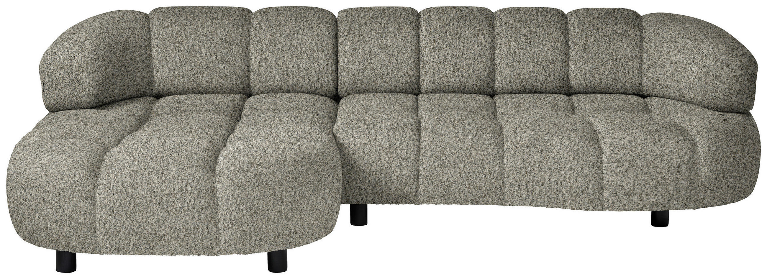 ECKSOFA Beige Webstoff  - Beige/Schwarz, Design, Holz/Textil (183/284cm) - Welnova