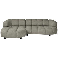 ECKSOFA Beige Webstoff  - Beige/Schwarz, Design, Holz/Textil (183/284cm) - Welnova