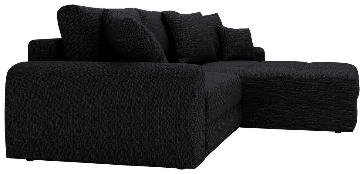 ECKSOFA LORSON Schwarz Struktur  - Schwarz, Design, Kunststoff/Textil (290/208cm) - Livetastic