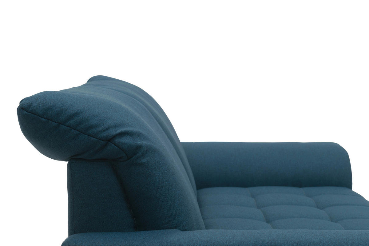 2-SITZER-SOFA Webstoff Dunkelblau  - Chromfarben/Dunkelblau, KONVENTIONELL, Textil/Metall (210/81/97cm) - MID.YOU