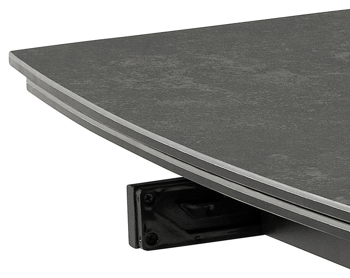 ESSTISCH Schwarz rechteckig  ausziehbar  - Schwarz, Design, Keramik/Metall (160/97/75cm) - MID.YOU