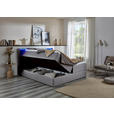 BOXSPRINGBETT 180/200 cm  in Hellgrau  - Hellgrau/Schwarz, Design, Holz/Textil (180/200cm) - Xora