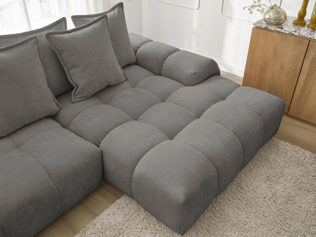 ECKSCHLAFSOFA EVEREST  mit Rücken echt, Armteil links, Armteil rechts Struktur Dunkelgrau  - Dunkelgrau/Schwarz, MODERN, Kunststoff/Textil (318/180cm) - Livetastic