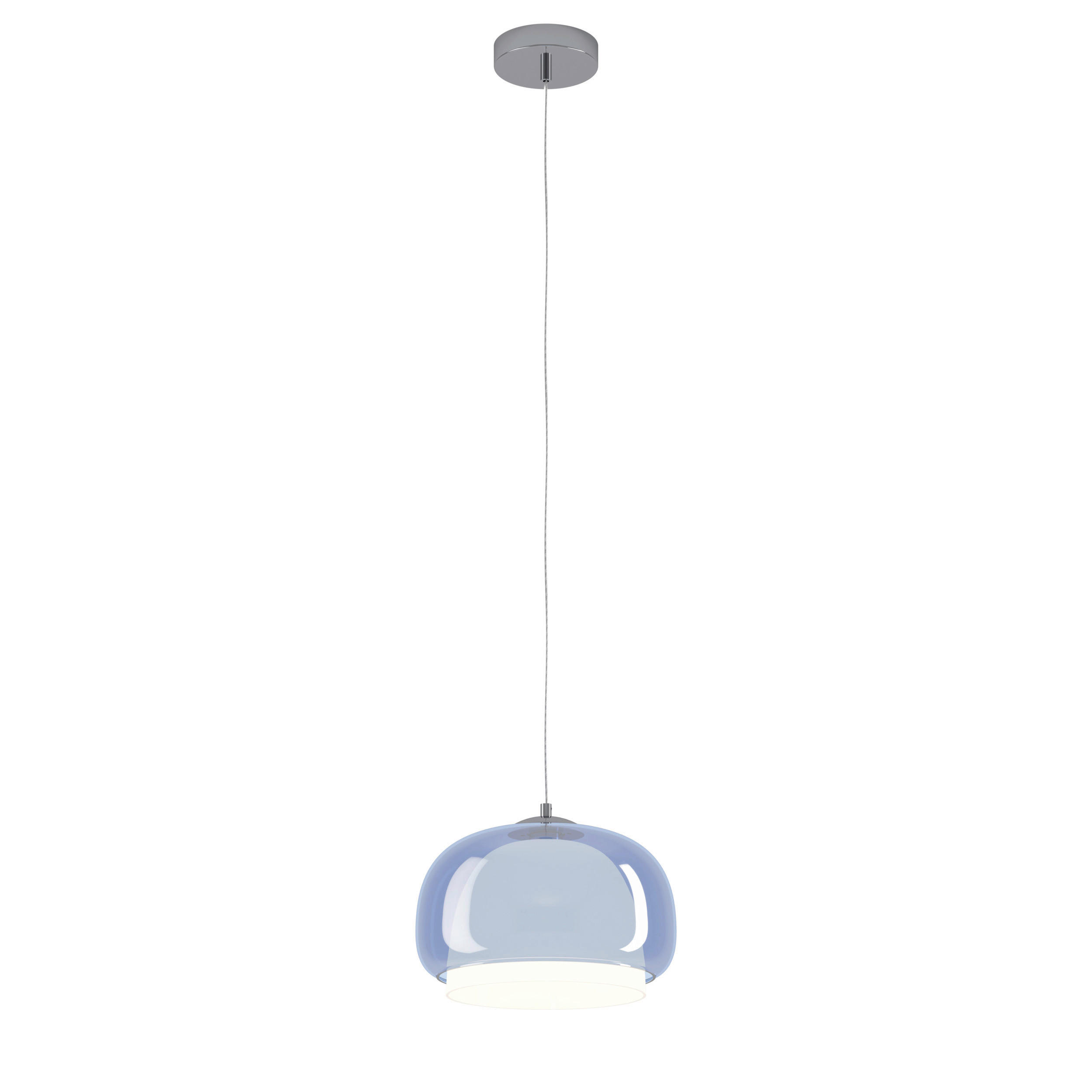 HÄNGELEUCHTE 30/150 cm  - Blau/Weiß, Design, Glas/Metall (30/150cm)