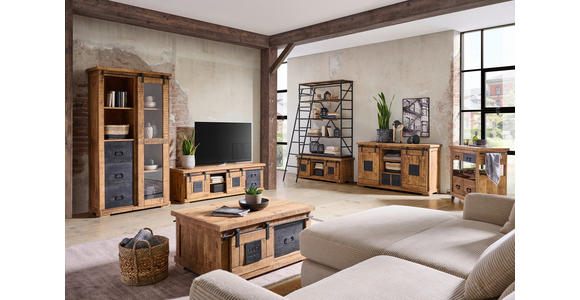 SIDEBOARD  145/85/45 cm 2 Schublade(n)  - Schwarz/Naturfarben, KONVENTIONELL, Holz/Holzwerkstoff (145/85/45cm) - Landscape