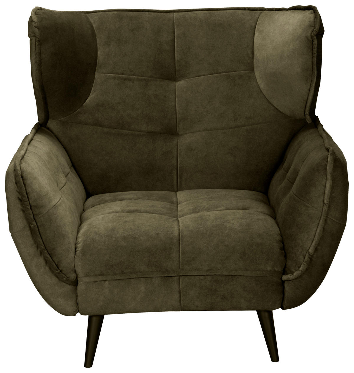 SESSEL in Mikrofaser Olivgrün  - Schwarz/Olivgrün, Modern, Textil/Metall (103/105/98cm) - MID.YOU
