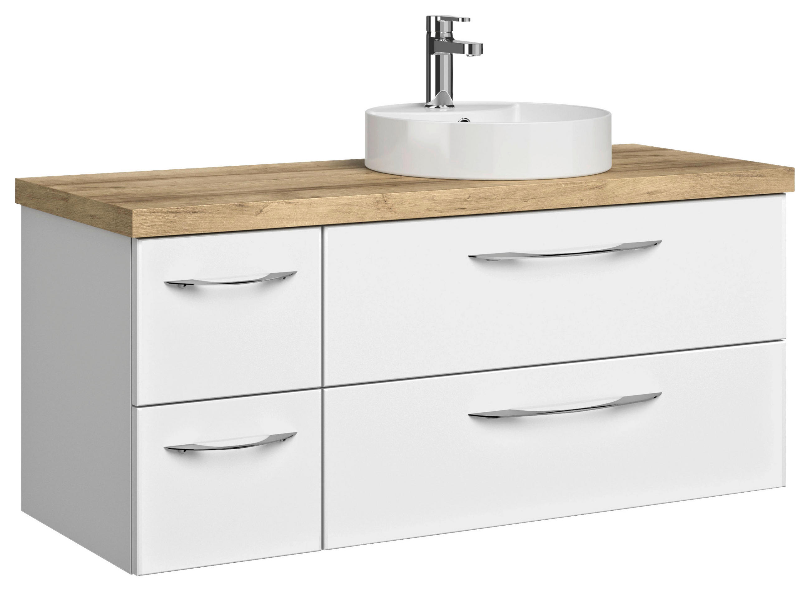 WASCHTISCHKOMBI 118 cm  - Chromfarben/Eichefarben, KONVENTIONELL, Keramik/Holzwerkstoff (118cm) - Pelipal