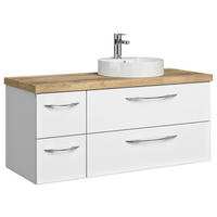 WASCHTISCHKOMBI 118 cm  - Chromfarben/Eichefarben, KONVENTIONELL, Keramik/Holzwerkstoff (118cm) - Pelipal
