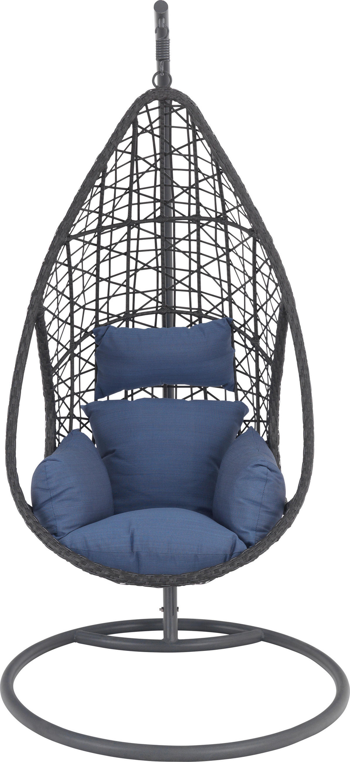 HÄNGESESSEL 122/200/104 cm  - Blau/Grau, Design, Kunststoff/Textil (122/200/104cm) - Ambia Garden