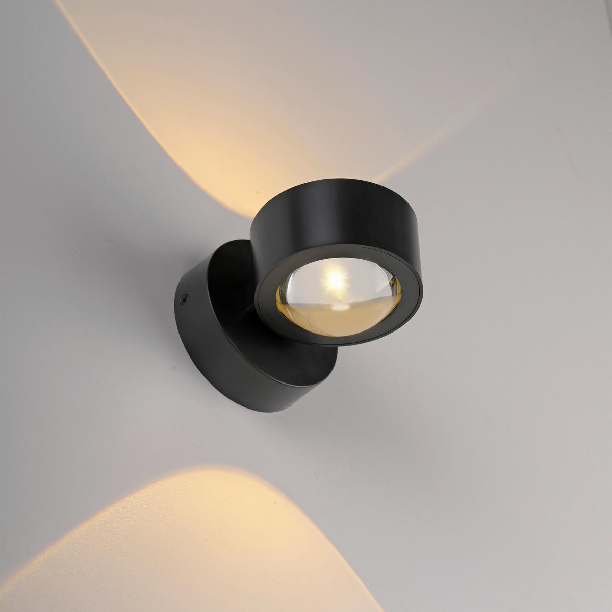 LED-WANDLEUCHTE SW CHIA 12,4/9/9 cm   - Schwarz, Design, Kunststoff/Metall (12,4/9/9cm) - Schöner Wohnen