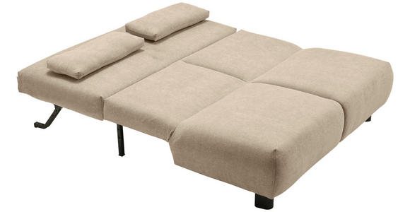 SCHLAFSOFA Flachgewebe Beige  - Beige/Schwarz, KONVENTIONELL, Textil/Metall (150/85/100cm) - Carryhome