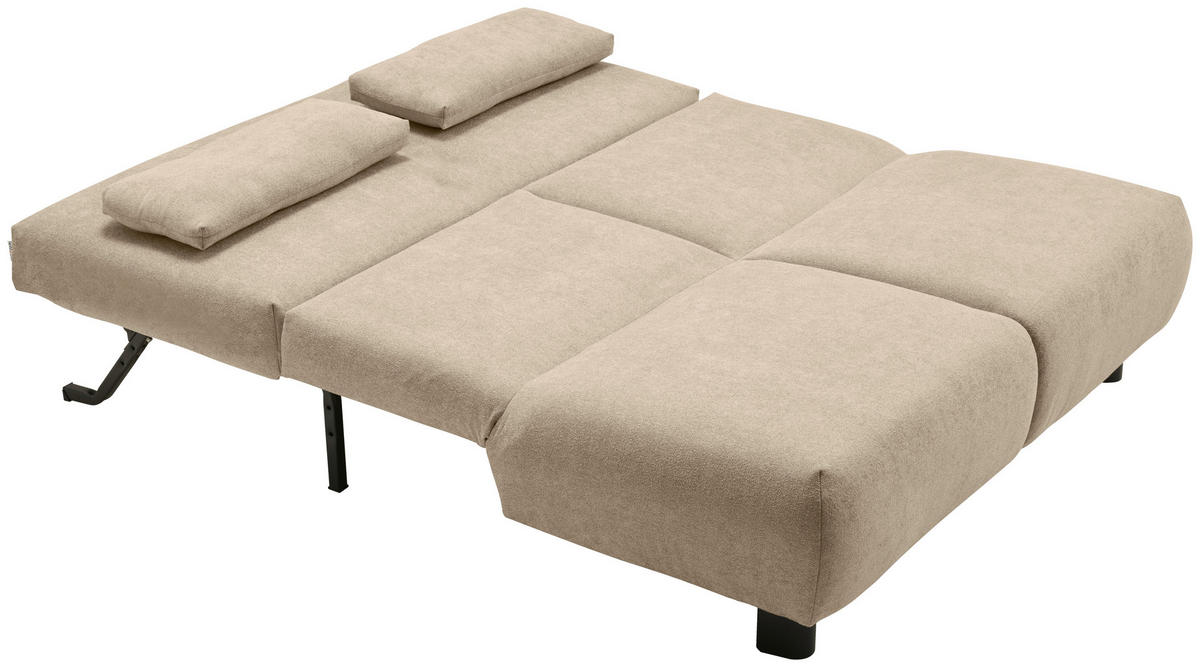 SCHLAFSOFA Flachgewebe Beige  - Beige/Schwarz, KONVENTIONELL, Textil/Metall (150/85/100cm) - Carryhome
