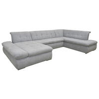 WOHNLANDSCHAFT Grau Mikrofaser  - Chromfarben/Grau, KONVENTIONELL, Textil/Metall (172/353/216cm) - MID.YOU