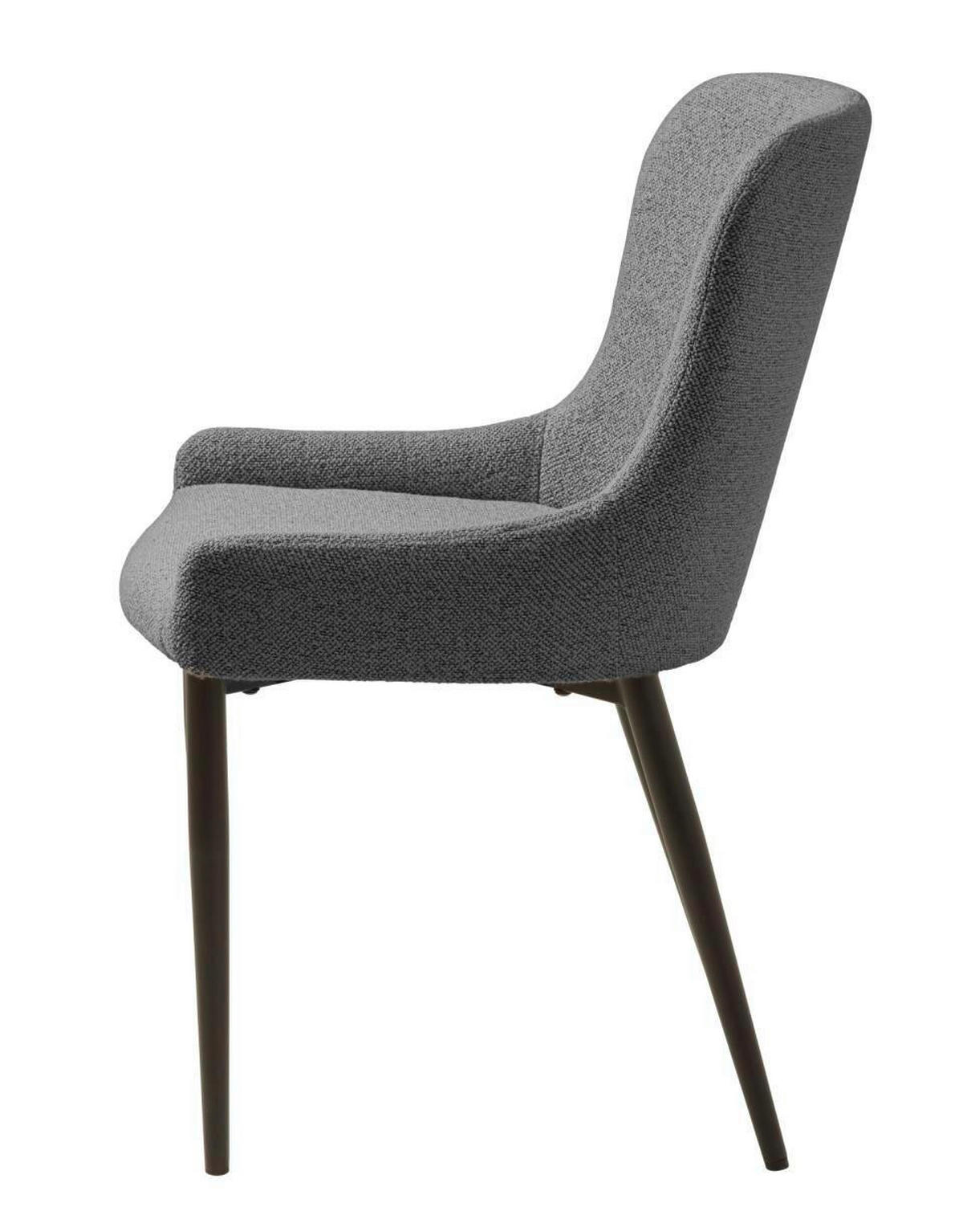 STOL 2 styck bouclé  - svart/grå, Modern, metall/textil (52/82/60cm) - Livetastic