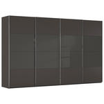 SCHWEBETÜRENSCHRANK  in Graphitfarben, Schwarz  - Chromfarben/Graphitfarben, KONVENTIONELL, Glas/Holzwerkstoff (361/223/68cm) - Novel