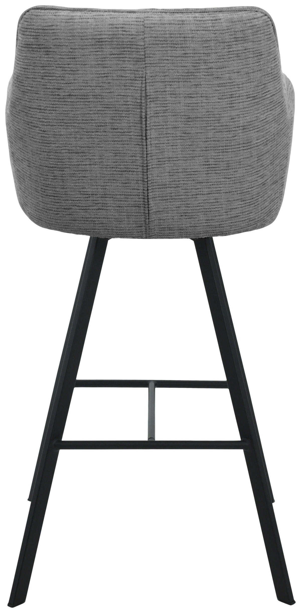 BARHOCKER Struktur Grau, Schwarz Eisen Sitzfläche 180° drehbar, automatische Rückholfunktion  - Schwarz/Grau, Design, Textil/Metall (55/108/58,5cm) - Carryhome