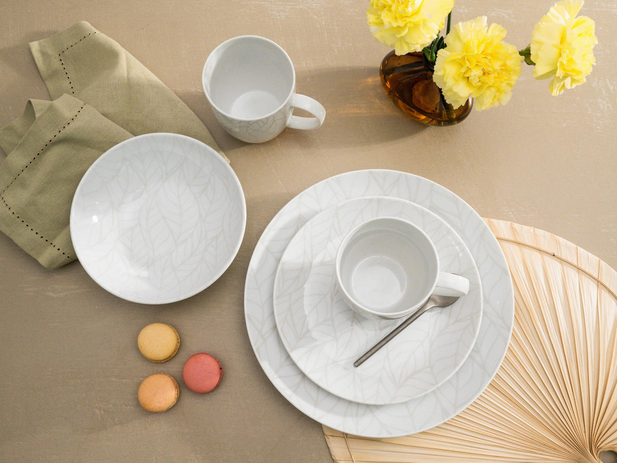 KOMBISERVICE Multicolor, Weiß 16-teilig  - Multicolor/Weiß, Basics, Keramik - Creatable