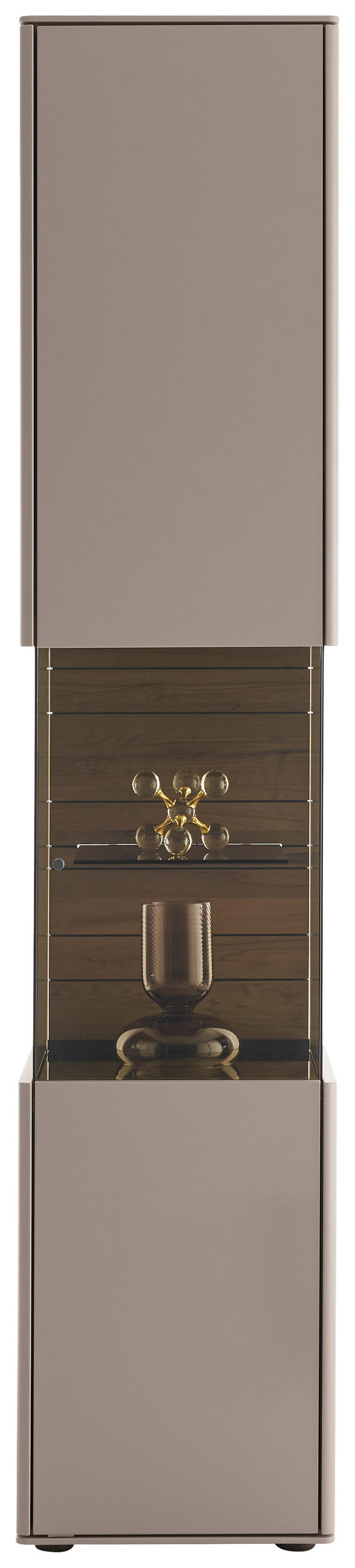 VITRINE Buchefarben, Sandfarben  43/206/43 cm  - Sandfarben/Buchefarben, Design, Glas/Holz (43/206/43cm) - Johann Jakob