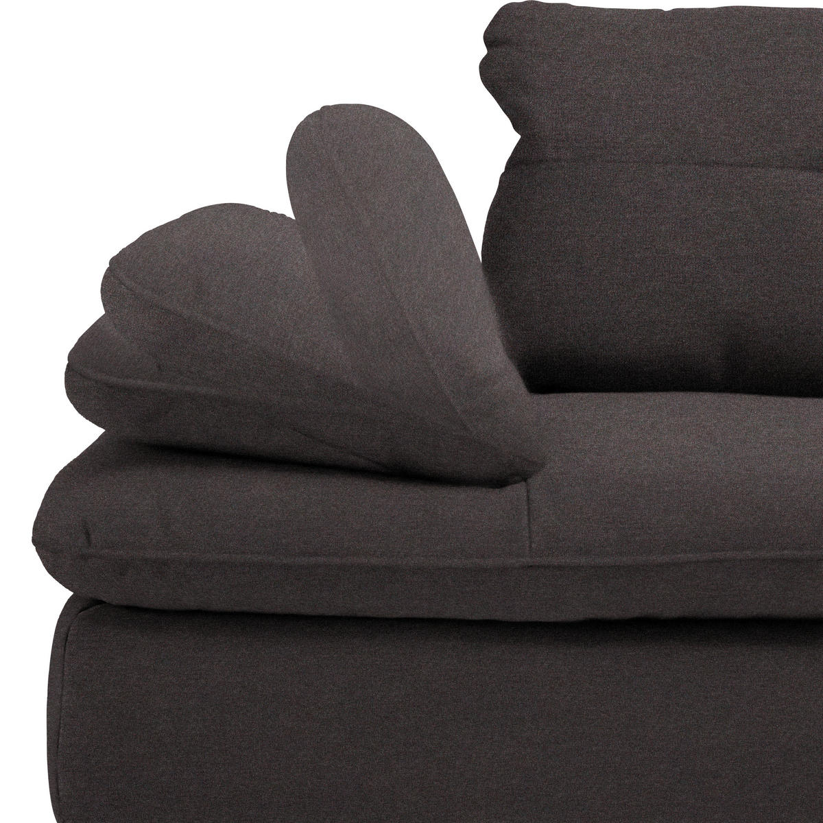 ECKSOFA in Flachgewebe Schwarz  - Schwarz, Design, Textil/Metall (344/271cm) - Chilliano