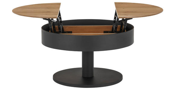 COUCHTISCH in Holz, Metall, Holzwerkstoff 79/79/46 cm  - Eichefarben/Schwarz, Design, Holz/Holzwerkstoff (79/79/46cm) - Novel