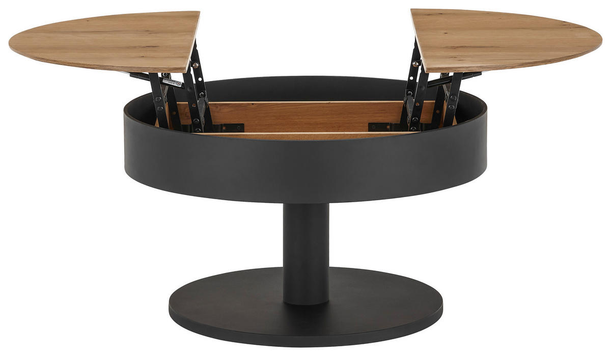 COUCHTISCH in Holz, Metall, Holzwerkstoff 79/79/46 cm  - Eichefarben/Schwarz, Design, Holz/Holzwerkstoff (79/79/46cm) - Novel