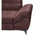 ECKSOFA Aubergine Velours  - Aubergine/Schwarz, KONVENTIONELL, Kunststoff/Textil (218/275cm) - Carryhome