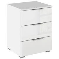 ÉJJELISZEKRÉNY fehér  - alumíniumszínű/fehér, Basics, műanyag/faalapú anyag (47/62/42cm) - Carryhome