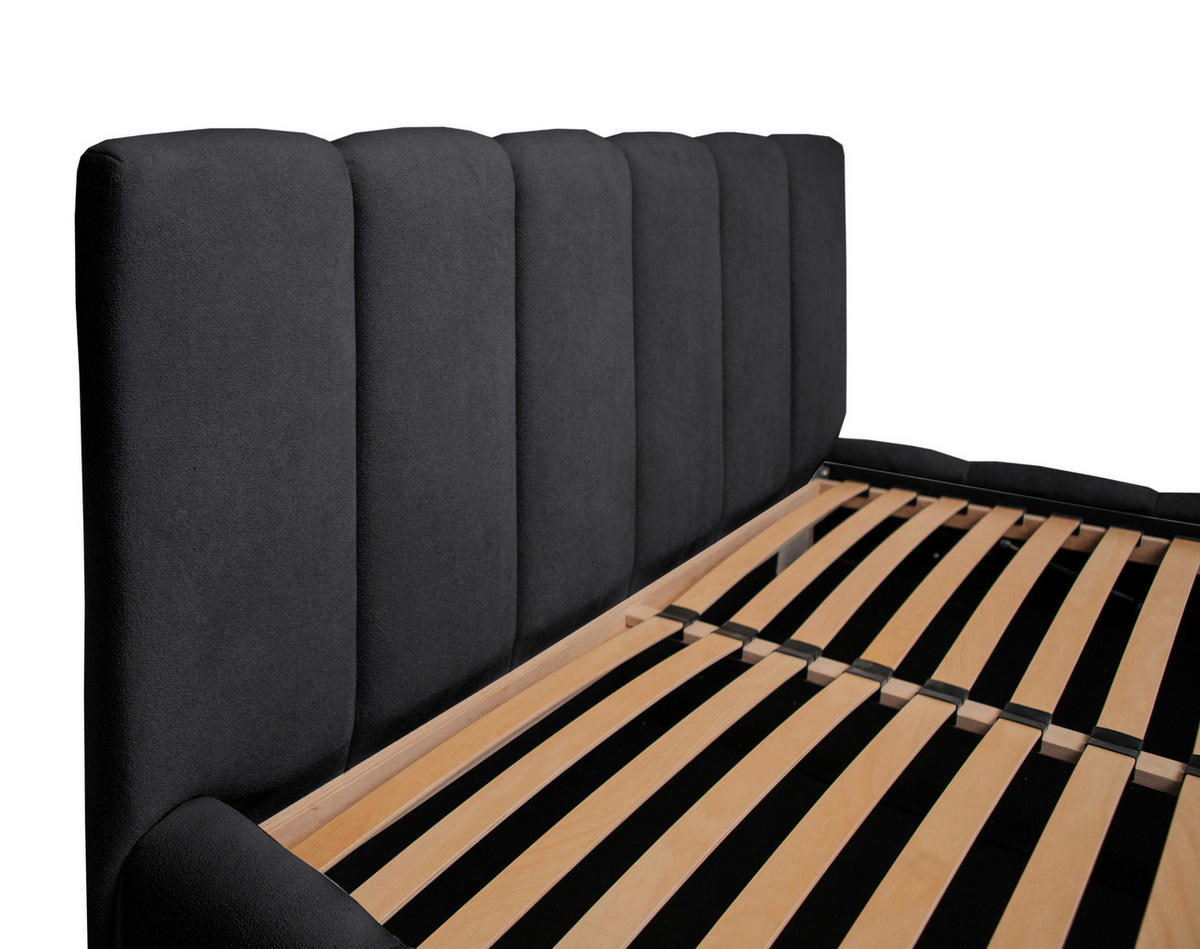 POLSTERBETT 180/200 cm  Schwarz  - Schwarz, Konventionell, Holz/Kunststoff (180/200cm) - Carryhome
