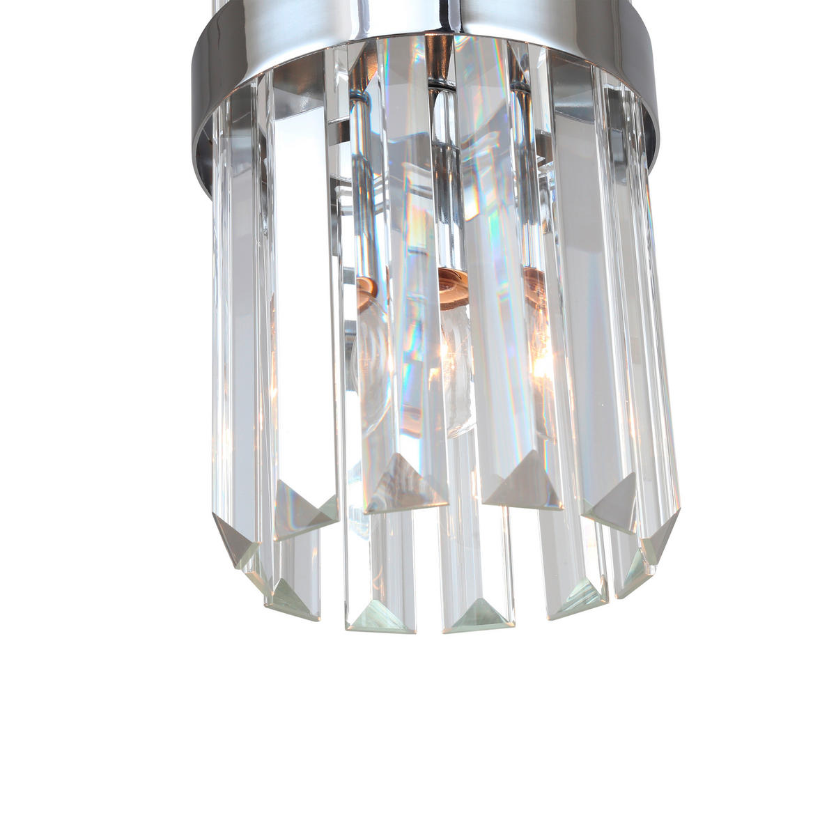 HÄNGELEUCHTE    - Chromfarben, Konventionell, Glas (150/14/14cm)