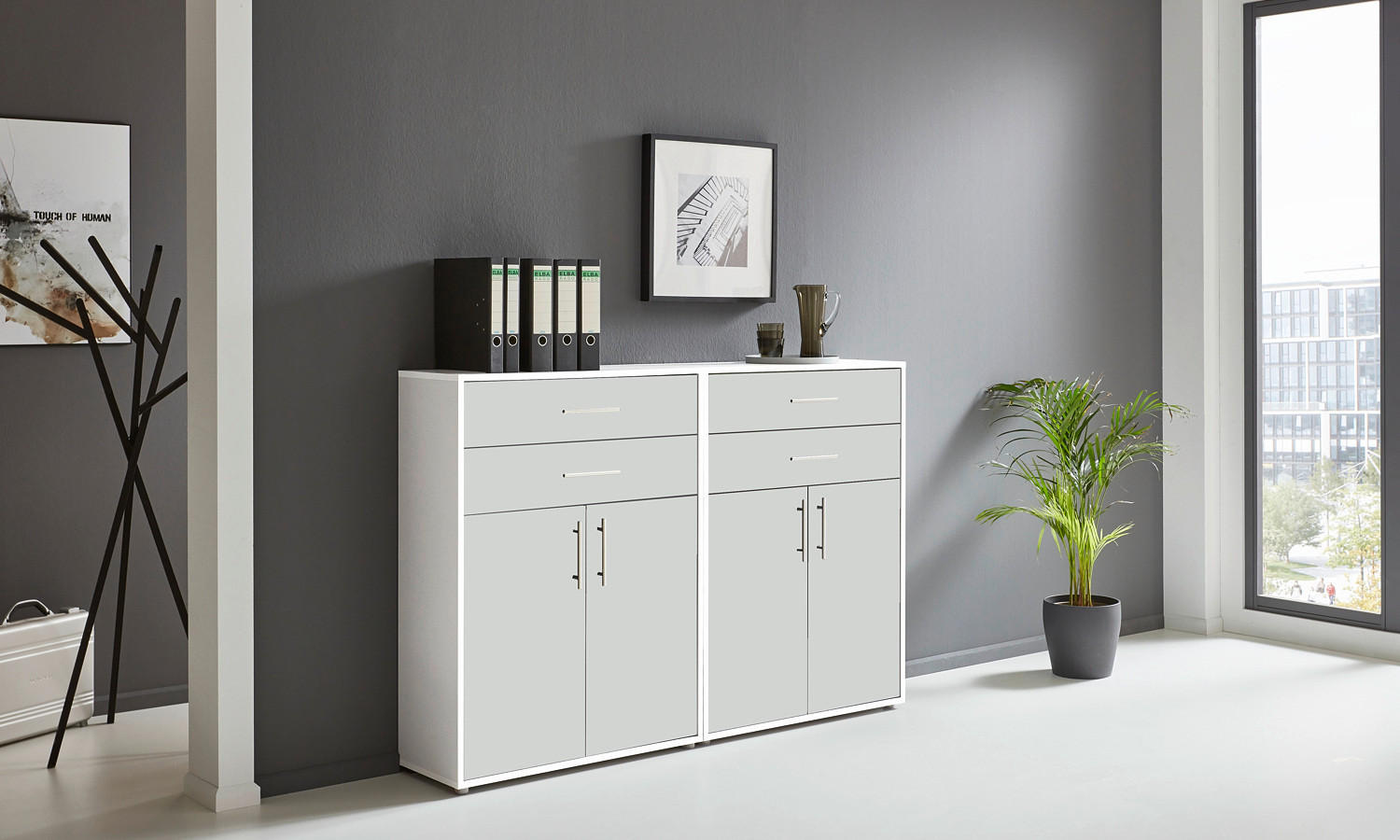AKTENSCHRANK Weiß  - Weiß, MODERN, Holzwerkstoff (168,8/113,6/33cm) - MID.YOU
