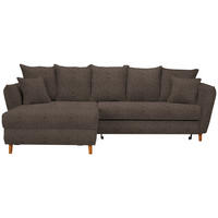 HÖRNSOFFA i chenille grafitfärgad  - grafitfärgad/ekfärgad, Klassisk, trä/textil (284/162cm) - MID.YOU